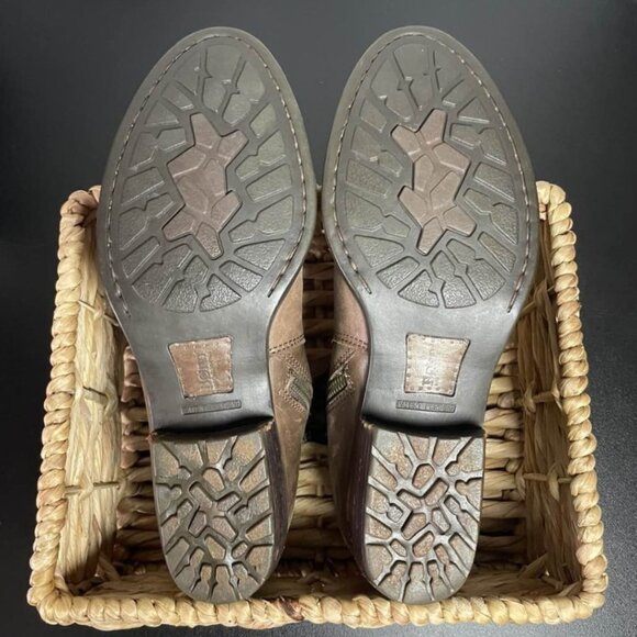 Born Distressed Brown Leather Ankle Boots Size 8.5 / 40 M Boho Moto Western - Picture 12 of 15